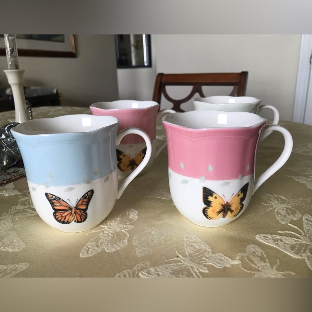 Lenox Set of 4 Butterfly Meadow Mugs